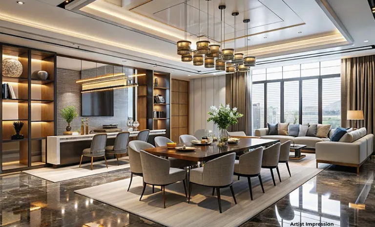 Dining and living, artist impression